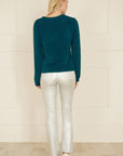 Yumi Teal Sequin Snowflake Fluffy Jumper