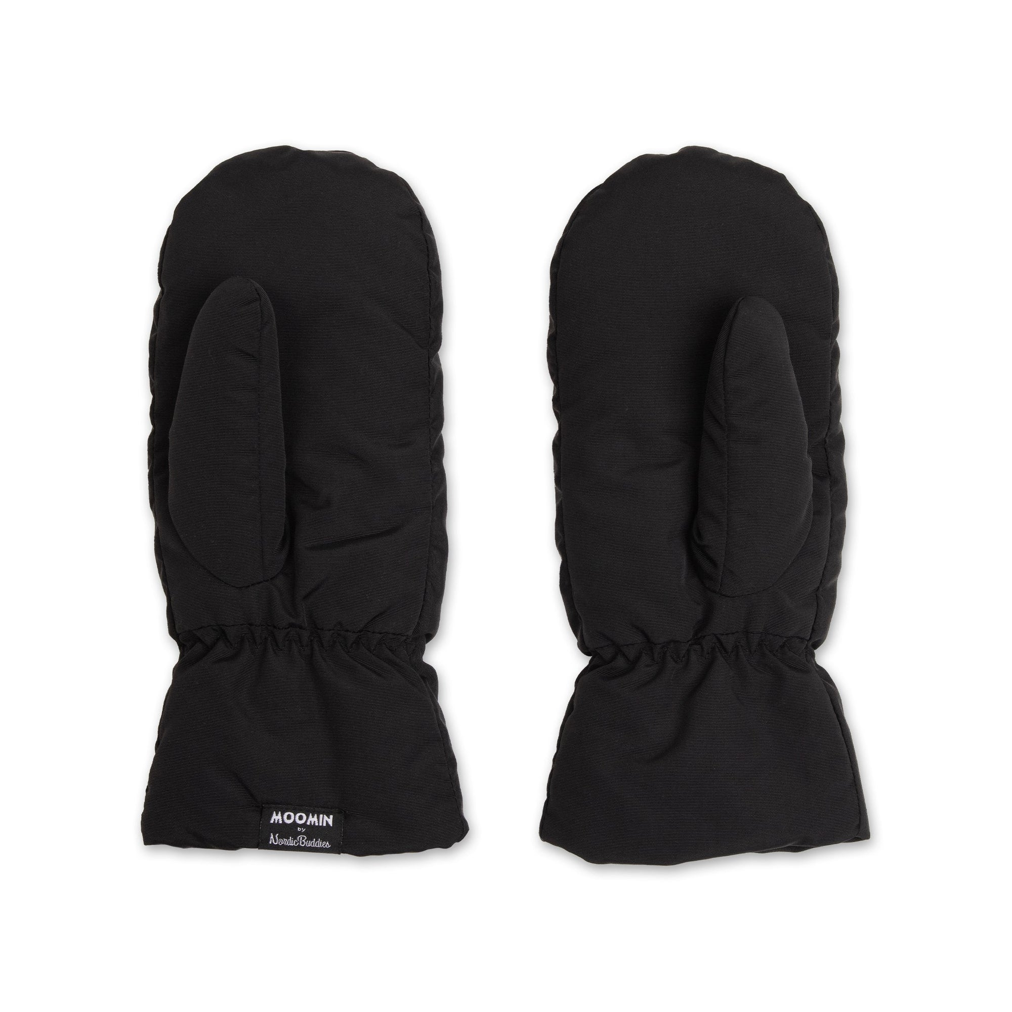 Black Puffer Mittens for Adults