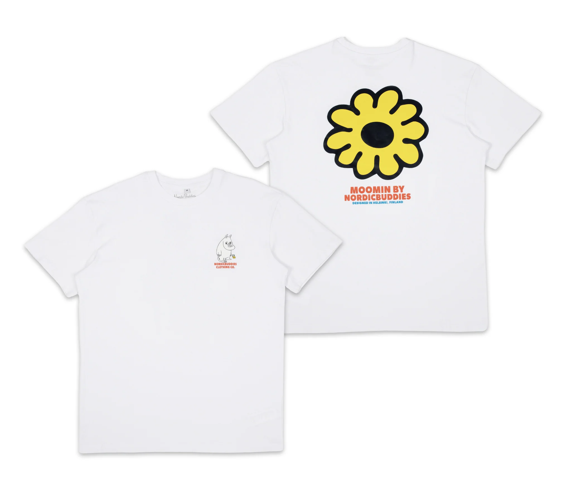 White Unisex Moomintroll Flower T Shirt