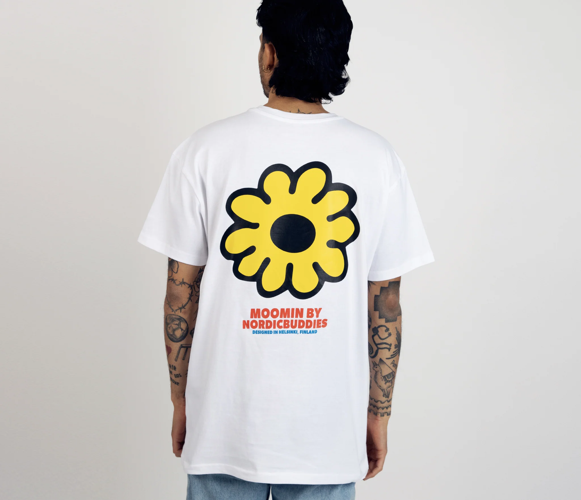 White Unisex Moomintroll Flower T Shirt