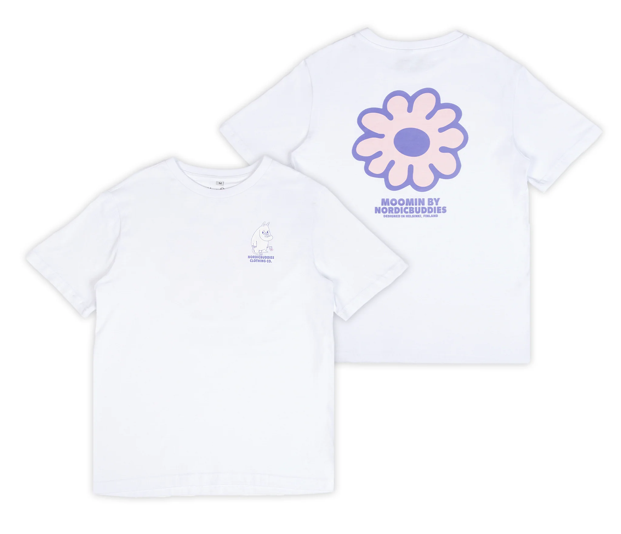White Moomintroll Flower Cotton T Shirt for Women