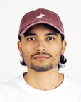 Washed Denim Burgundy Cap for Adults