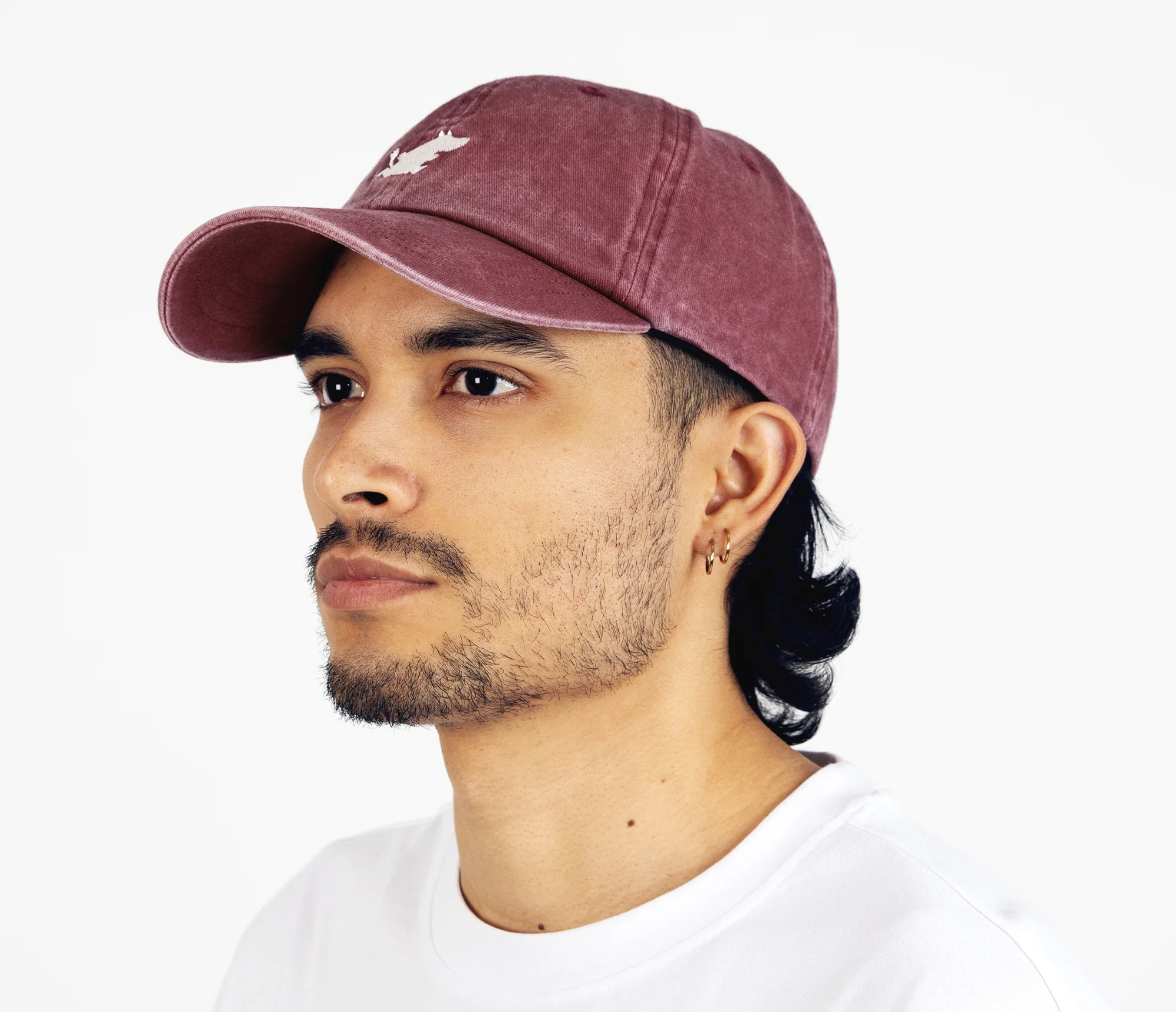 Washed Denim Burgundy Cap for Adults