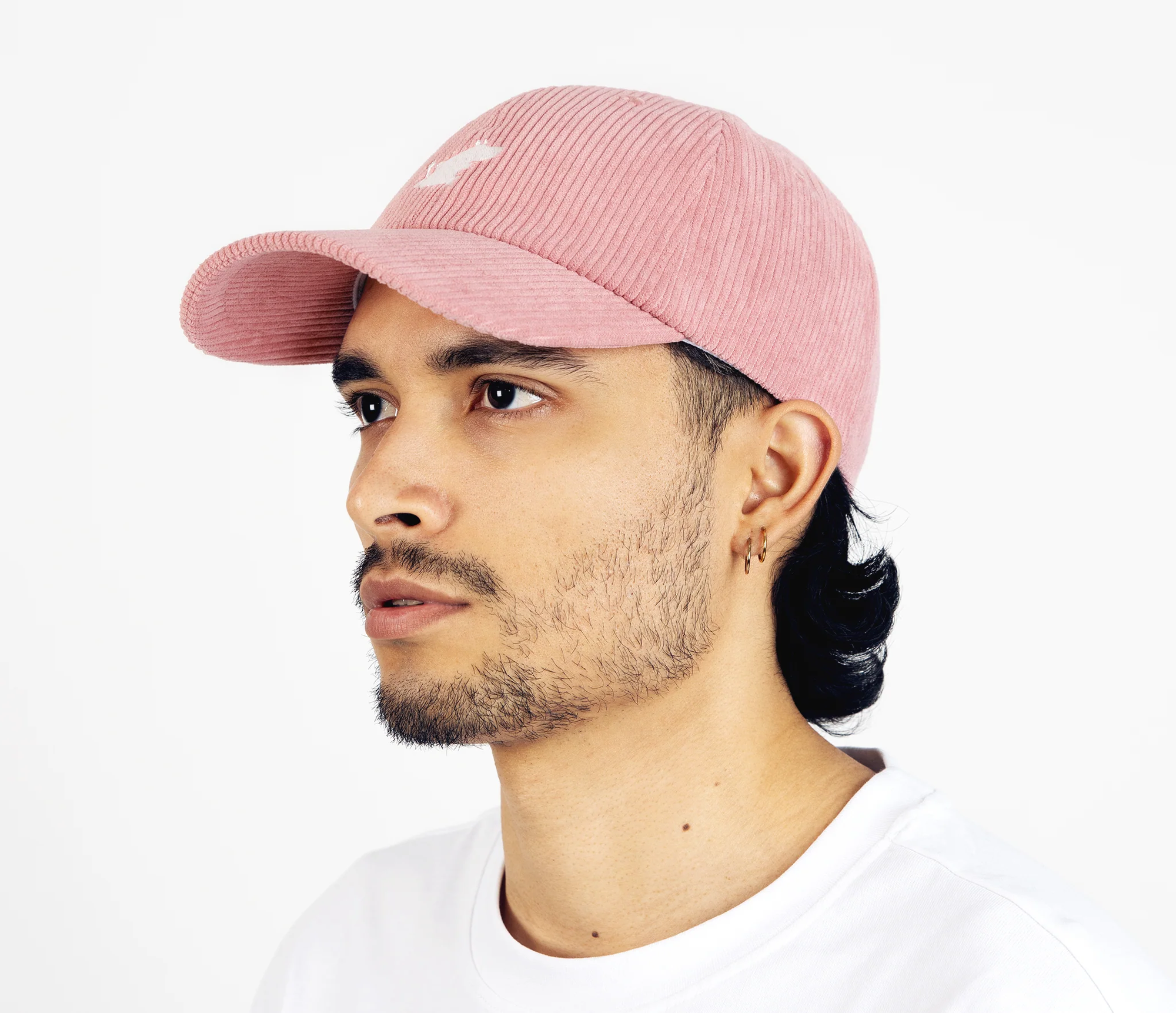 Pink Corduroy Cap with Embroidered Moomintroll