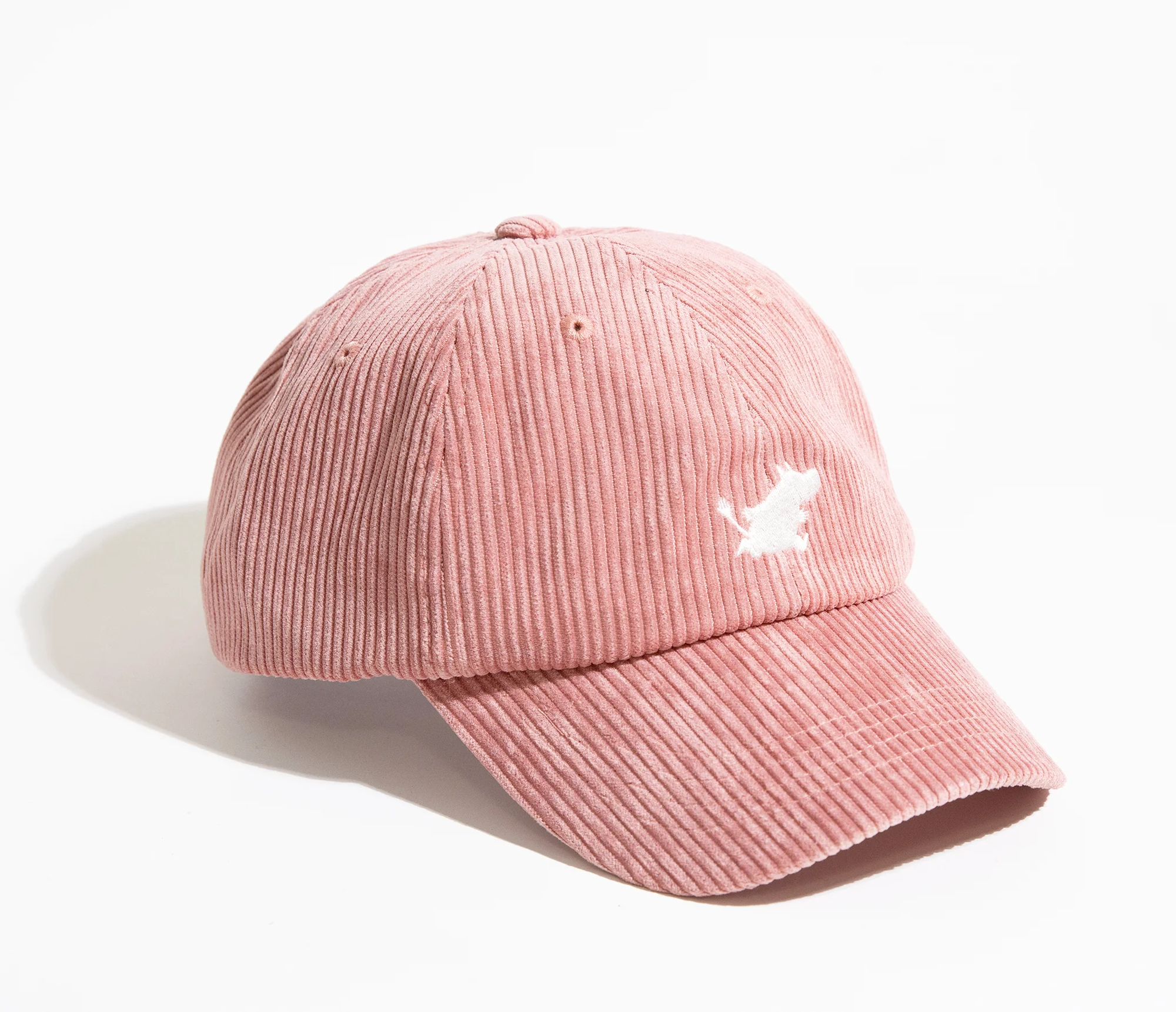 Pink Corduroy Cap with Embroidered Moomintroll