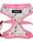 Luxury Blue Meadow Floral Dog Harness for Chihuahuas, Toy Breeds & Puppies