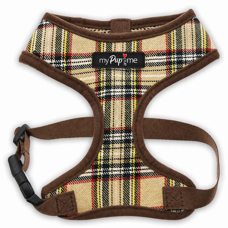 Luxury Brown Tartan Harness by My Pup and Me