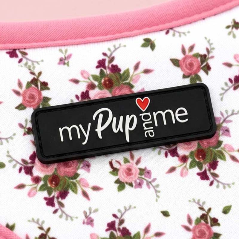 Luxury White Vintage Floral Harness by My Pup and Me