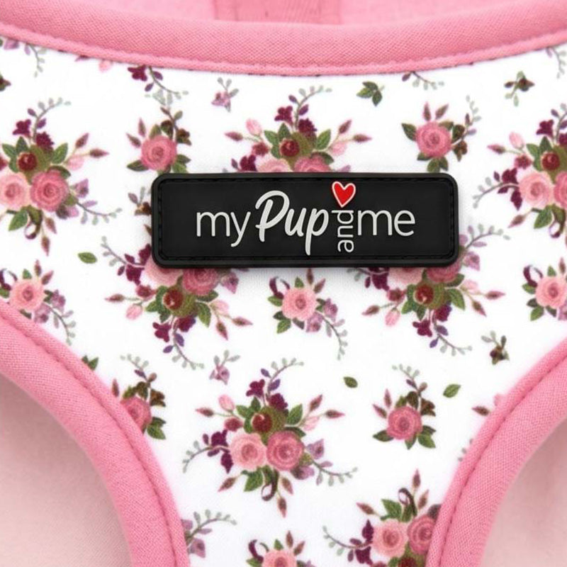 Luxury White Vintage Floral Harness by My Pup and Me