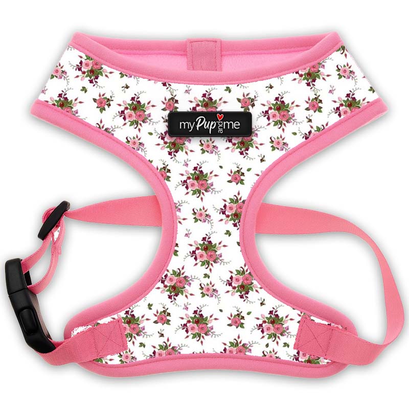Luxury White Vintage Floral Harness by My Pup and Me