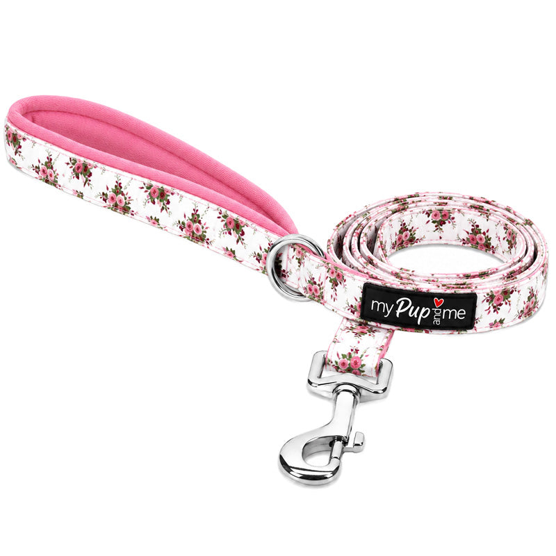 Luxury White Vintage Floral Lead by My Pup and Me