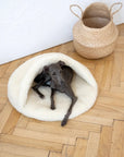 Natural Wool Pet Cave - White