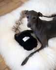 Natural Sheepskin Dog Tug Toy - Black