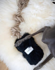 Natural Sheepskin Dog Tug Toy - Black