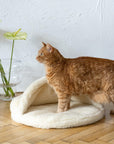 Natural Wool Pet Cave - White