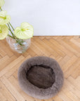 Round Natural Wool Pet Bed - Beige