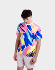 AIXO Abstract Mens Top Multicolour