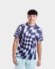 Aixo Checker Mens Top Grey