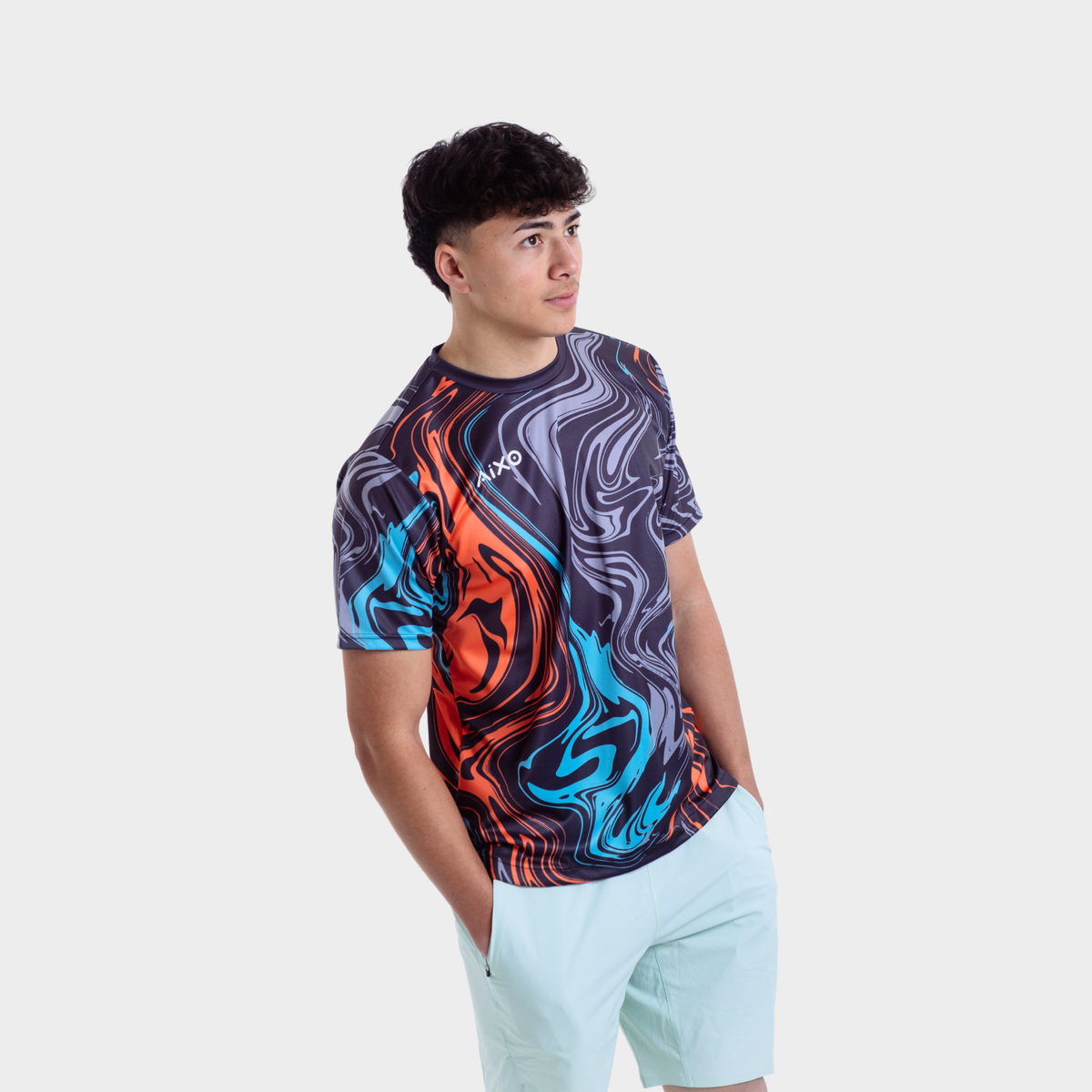 Aixo Chrome Mens Top Graphite