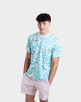 Aixo Leopard Mens Top Ivory