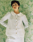 Claudine Linen Blouse  - White