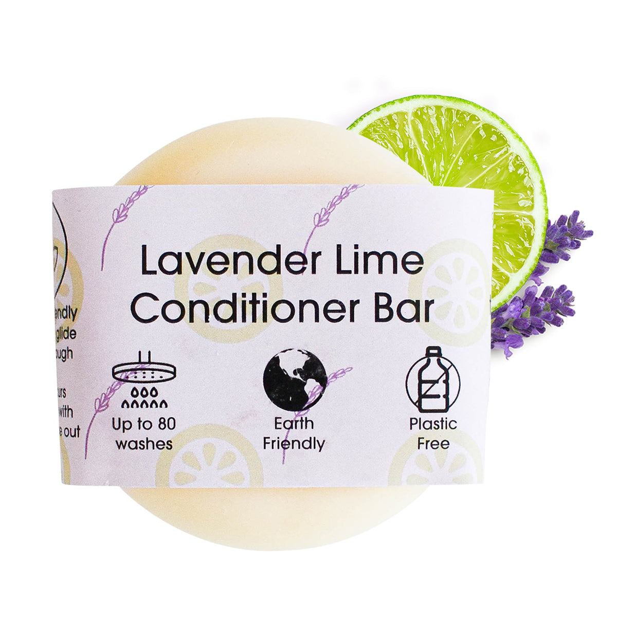 Lavender &amp; Lime Solid Conditioner Bar | Natural Hair Conditioner for All Hair Types | Vegan, Plastic-Free Hair Care