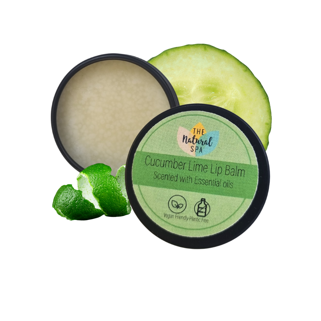 Cucumber Lime Natural Lip Balm | Vegan, Hydrating &amp; Nourishing | Plastic-Free, Handmade Lip Care