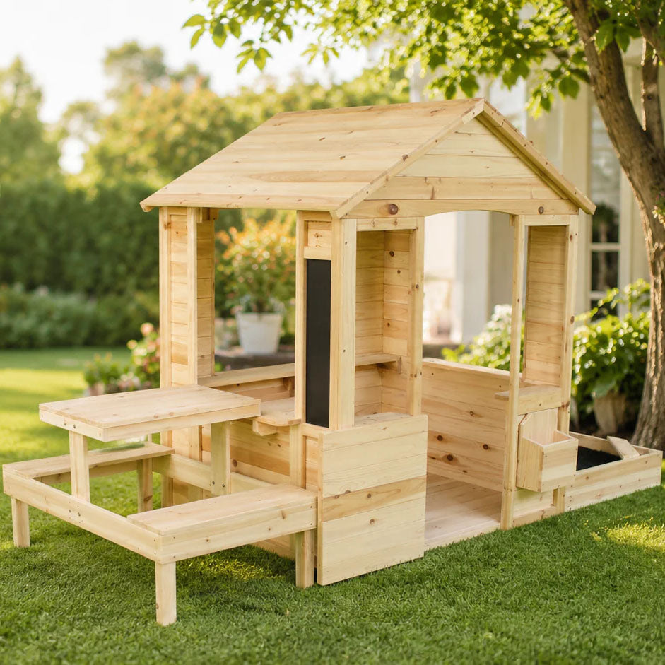 Wooden Children’s Picnic Table - Playhouse Table &amp; Bench Accessory