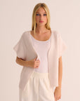 Ivory Alpaca Short Sleeve Shrug
