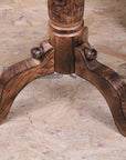 Manka Round Wooden Pedestal Side Table