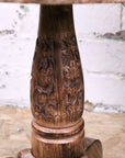 Manka Round Wooden Pedestal Side Table