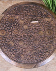 Manka Round Wooden Pedestal Side Table