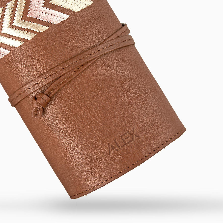 Premium 6-piece mobile accessories kit with genuine cowhide leather, suede lining, power bank, cables, charger, 12-month warranty by MANTIDY at brixbailey.com