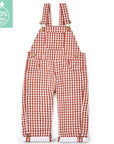 Maroon Check Seersucker Dungarees