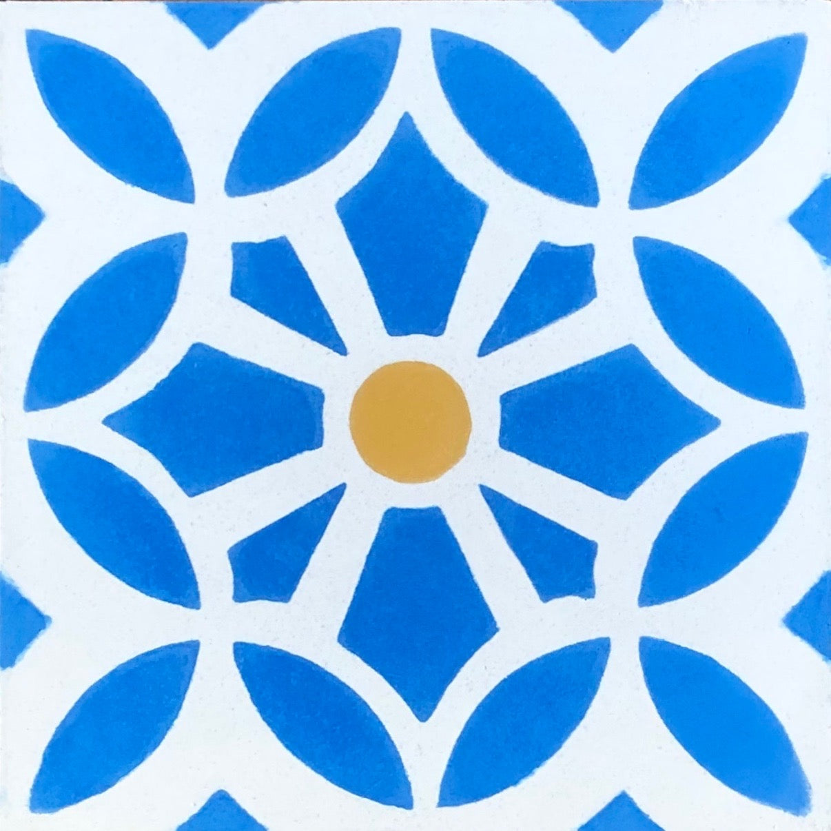 Premium MAROQ cement tiles, blue and white Moroccan floor and wall tiles, luxury handcrafted design by Maria Starling by Maria Starling Design at brixbailey.com