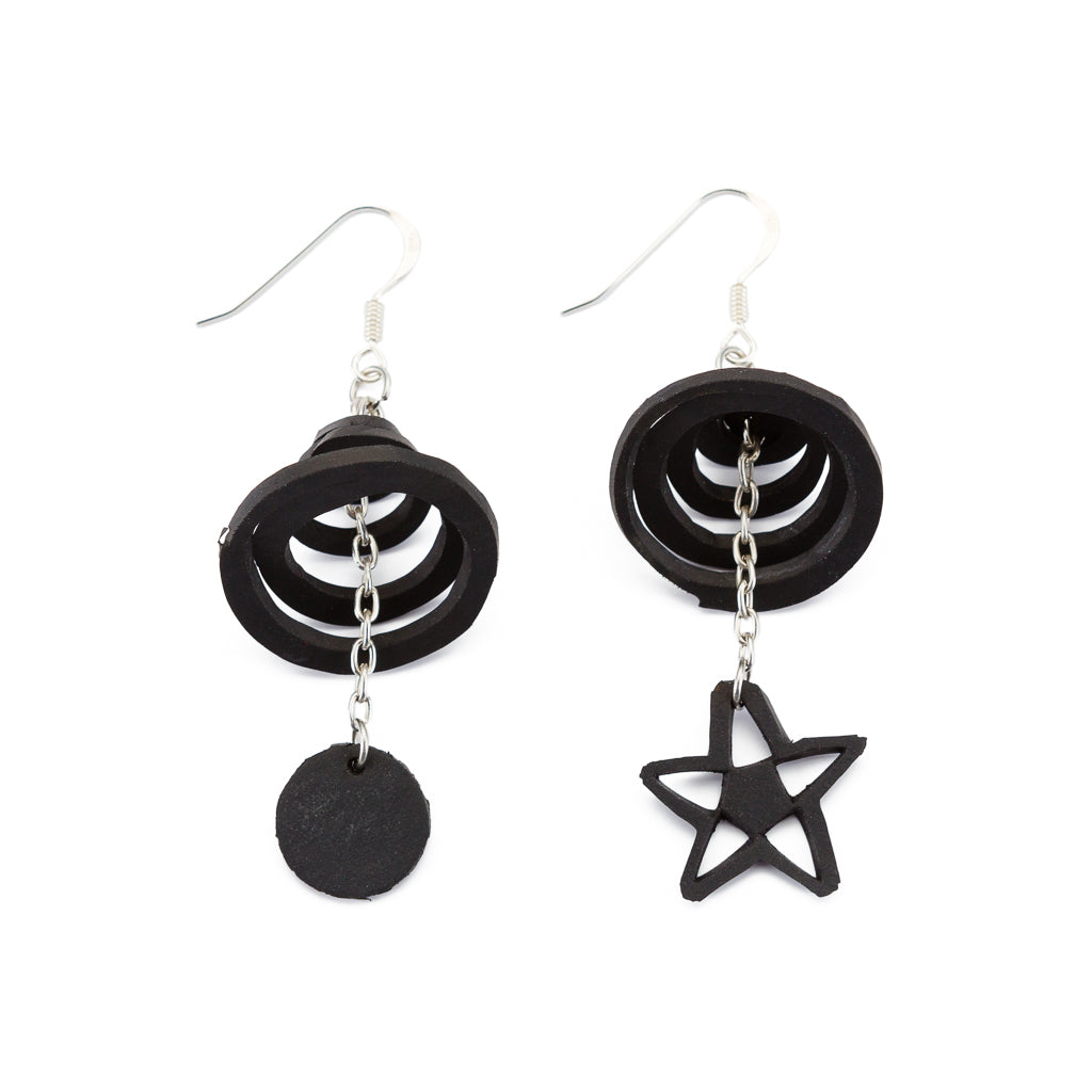 Mars & Venus Unique Recycle Rubber Earrings-1