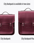 Handmade Leather City Backpack - Marsala Red