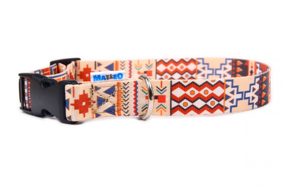 Boho Collection Dog Collar – Stylish &amp; Durable with Colorful Hippie Design - Made in Poland by Matteo at www.brixbailey.com