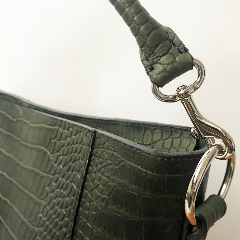 The Meletti bag in Croco Green