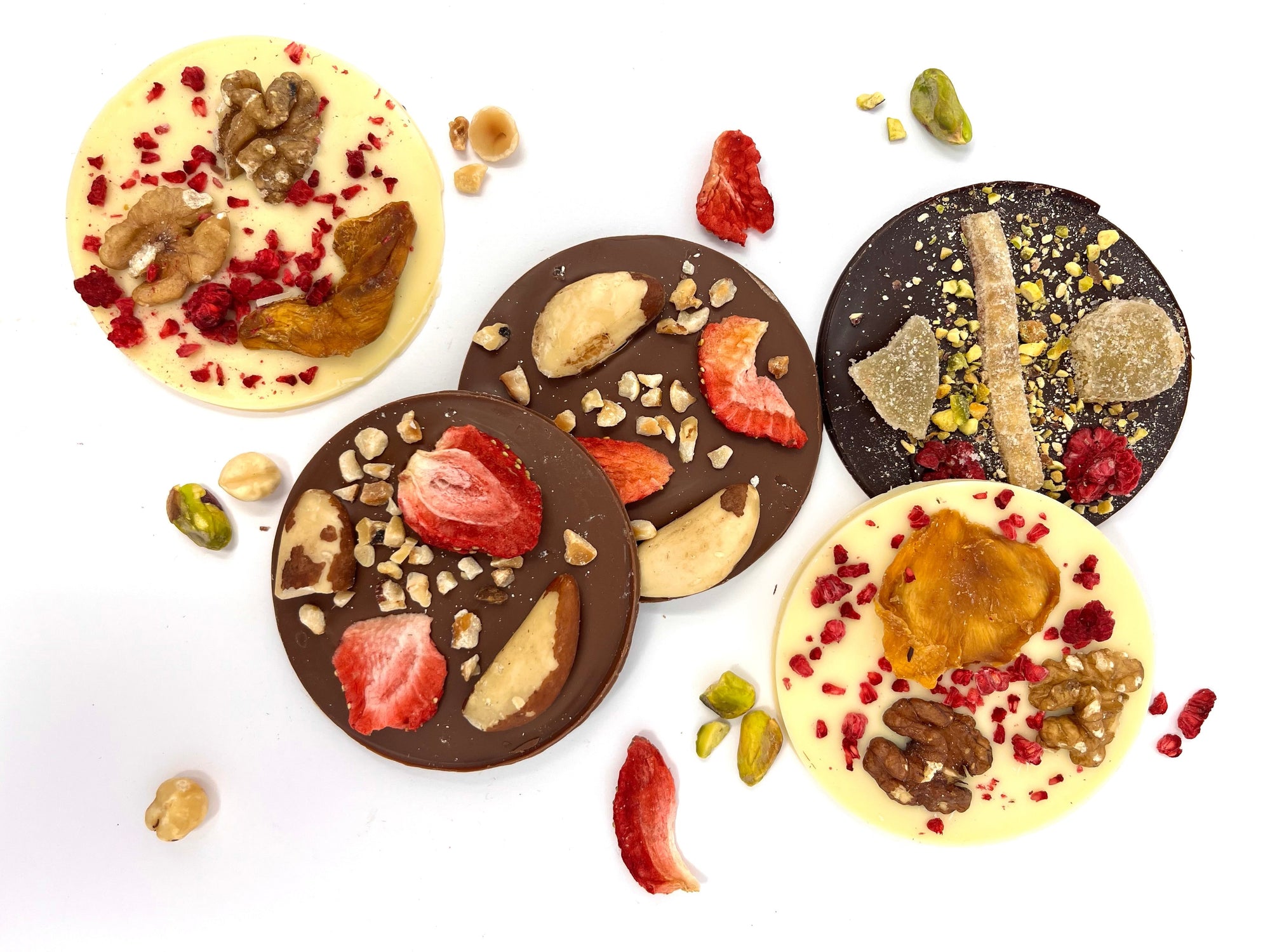 Handmade Giant Mendiants in White Chocolate