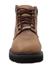 Men's 6" Brown Steel Toe Work Leather Boots-4