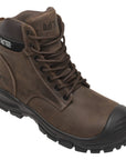 Men's 6" Brown Waterproof Composite Toe Work Leather Boots-1