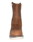 Men's 8" Side Zipper Pull On Wellington Leather Boots-4