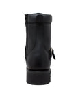 Men's 8" Zipper Lace Black Leather Boots-3