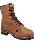 Men's 9" Brown Logger Leather Boots-0