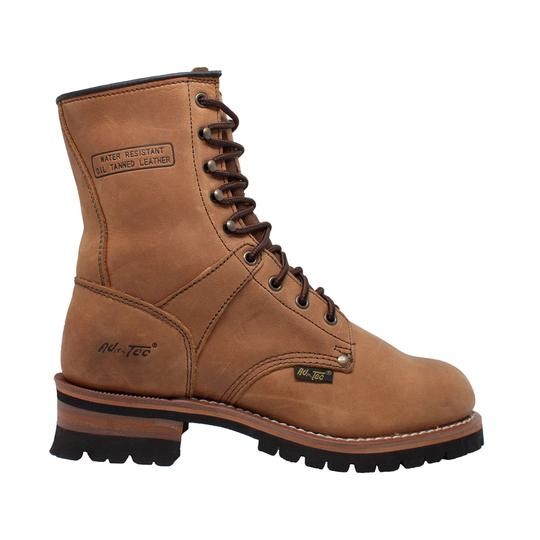 Men's 9" Brown Steel Toe Logger Leather Boots-3