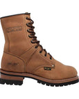 Men's 9" Brown Steel Toe Logger Leather Boots-3