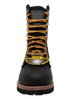 Men's 9" Steel Toe Logger Black Leather Boots-2