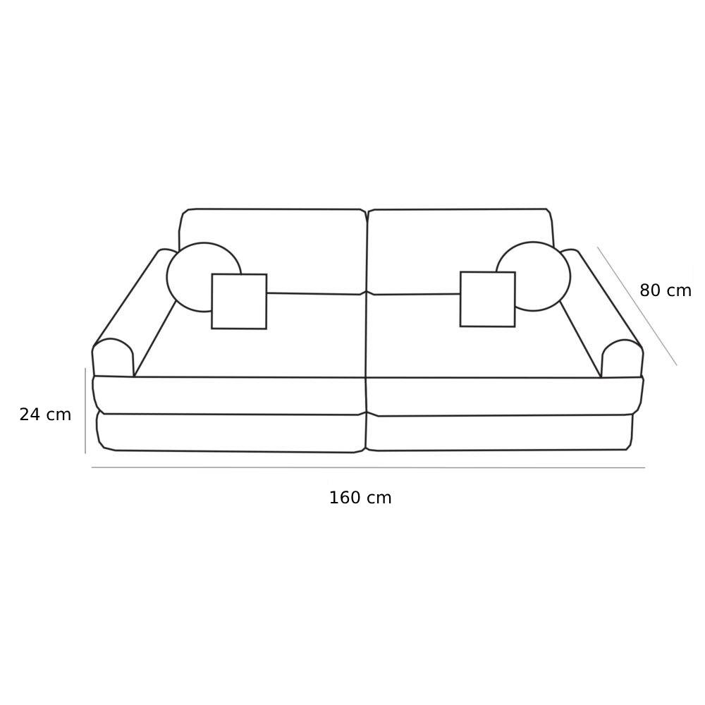 Large Modular Sofa for Kids in Ecru Corduroy