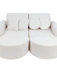 Medium Modular Sofa for Kids in White Boucle